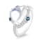 18K White Gold Moonstone, London Blue Topaz, and Diamond Ring 5.24ctw