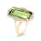 14K Yellow Gold Green Tourmaline and Diamond Ring 11.46ctw