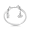 White Sapphire Round Ring, Sterling Silver