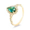 18K Yellow Gold Green Tourmaline and Diamond Ring .89ctw
