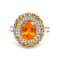 14K White Gold Spessartite and Diamond Ring 3.87ctw