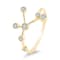 18K Gold Diamond Cancer Zodiac Constellation Ring .17ctw
