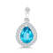 STERLING SILVER PEAR PARAIBA TOPAZ PENDANT