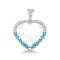 14K White Gold Moonstone, London Blue Topaz, and Diamond Pendant 8.25ctw