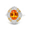 14K White Gold Spessartite and Diamond Ring 3.15ctw