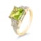 18K Yellow Gold 2.32Cts Peridot Ring with Diamonds