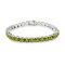 5.00mm Round Peridot Sterling Silver Bracelets