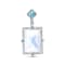 18K White Gold Moonstone, London Blue Topaz, and Diamond Pendant 8.43ctw