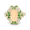 18K Yellow Gold Ethiopian Opal, Tsavorite, and Diamond Ring 1.97ctw