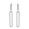 18K White Gold Link Drop Diamond Earrings 1.07ctw