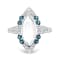 18K White Gold Moonstone, London Blue Topaz, and Diamond Ring 3.42ctw