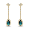 18K Yellow Gold Green Tourmaline and Diamond Earrings