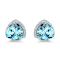 14K White Gold Blue Topaz and White Diamond Earrings
