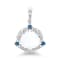 18K White Gold Moonstone, London Blue Topaz, and Diamond Pendant 4.11ctw
