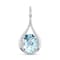 18K White Gold Aquamarine and Diamond Pendant 3.93ctw
