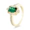 18K Yellow Gold Green Tourmaline and Diamond Ring 1.29ctw