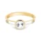 Stackable Yellow Gold Over Sterling Silver White Topaz Enamel Ring