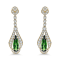 18K Yellow Gold Green Tourmaline and Diamond Earrings