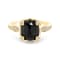 Gold Black Cushion Shape Diamond Ring