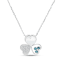 14K White Gold London Blue Topaz, Moonstone and Diamond Necklace 2.82ctw