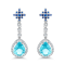 18K White Gold Apatite, Sapphire and Diamond Earrings 6.26ctw