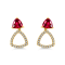 10K Yellow Gold Pink Tourmaline Adjustable Earrings with 0.25 ctw Diamonds