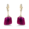 18K Yellow Gold Ruby and Diamond Earrings 21.63ctw