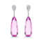 14K White Gold Kunzite and Diamond Earrings