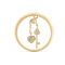 White Sapphire Round Ring, Yellow Gold Plated Sterling Silver