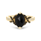 Gold Black Diamonds Marquise Ring
