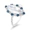 18K White Gold Moonstone, London Blue Topaz, and Diamond Ring 3.22ctw