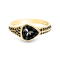 Gold Black Diamond Pear Ring