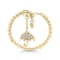 White Sapphire Round Ring, Yellow Gold Plated Sterling Silver