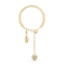 White Sapphire Round Ring, Yellow Gold Plated Sterling Silver