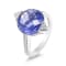 18K White Gold Iolite and Diamond Ring 3.66ctw