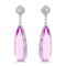 14K White Gold Kunzite and Diamond Earrings