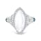 18K White Gold Moonstone, London Blue Topaz, and Diamond Ring 3.70ctw