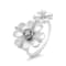 18K White Gold Diamond Floral Ring  .14ctw