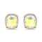 14K White Gold Ethiopian Opal and White Diamond Earrings