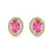 10K Yellow Gold Pink Tourmaline Adjustable Earrings with 0.31 ctw Diamonds