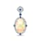 18K White Gold Ethiopian Opal, Sapphire and Diamond Pendant 4.48ctw
