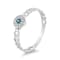 18K White Gold London Blue Topaz and Diamond Ring  .11ctw