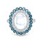 18K White Gold Moonstone, London Blue Topaz, and Diamond Ring 4.29ctw