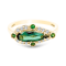 18K Yellow Gold Green Tourmaline, Tsavorite, and Diamond Ring 1.19ctw