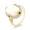 18K Yellow Gold Ethiopian Opal, Tsavorite, and Diamond Ring 3.83ctw