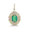 18K Yellow Gold Green Tourmaline and Diamond Pendant 1.67ctw