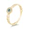 18K Yellow Gold London Blue Topaz and Diamond Ring  .11ctw