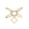 Yellow Gold Plated Silver White Sapphire Adjustable Ring