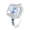 18K White Gold Moonstone, London Blue Topaz, and Diamond Ring 5.09ctw