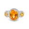 14K White Gold Spessartite and Diamond Ring 3.61ctw